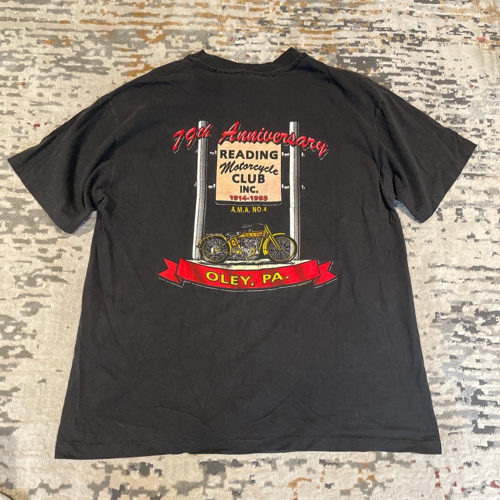 Vintage 1979 Reading Motorcycle Club 76th Anniversary pocket tee size L